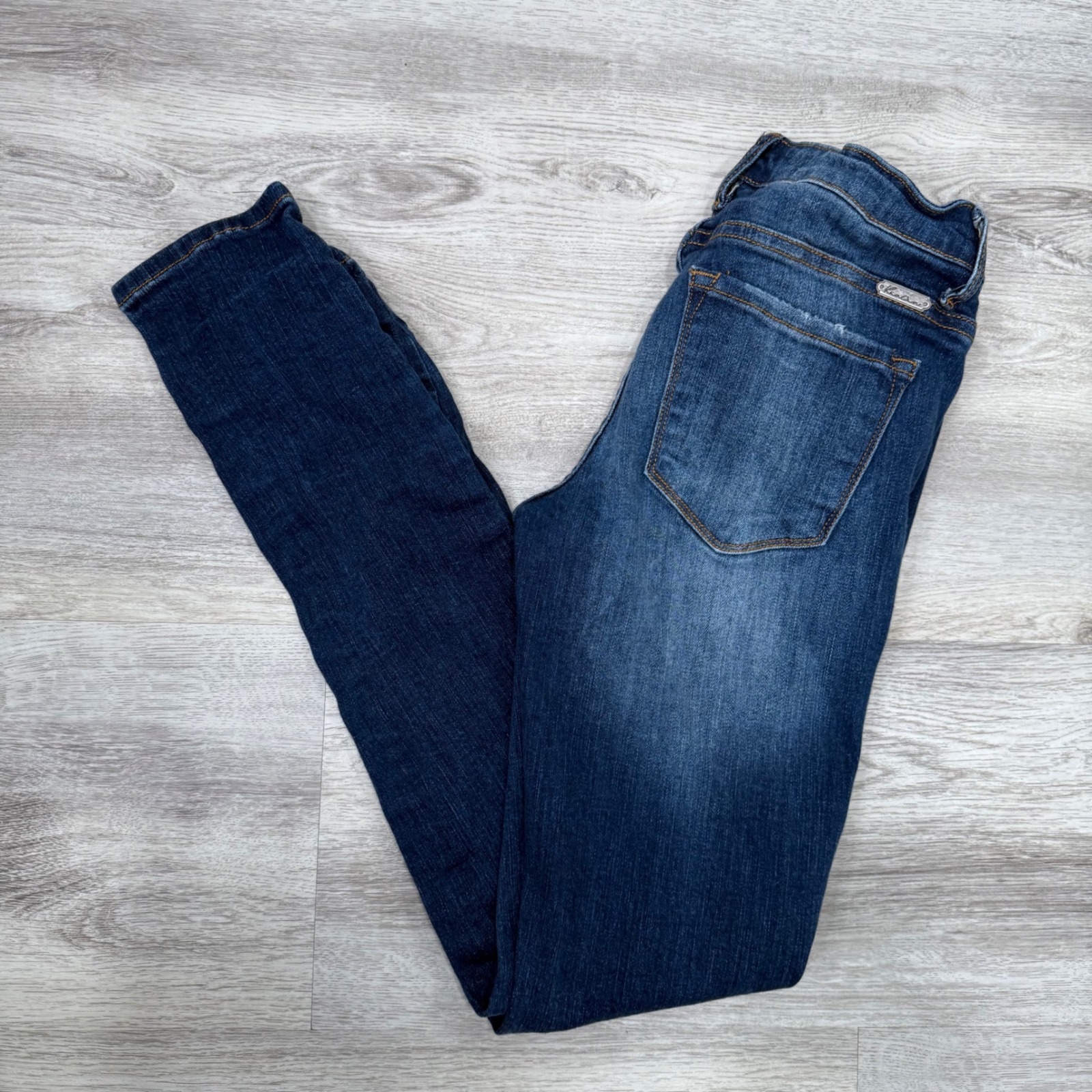Kancan Distressed Ripped Skinny Jeans Womens Size 26 Dark Wash Denim